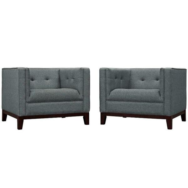 Modway Furniture Serve Armchairs, Gray, 2PK EEI-2455-GRY-SET